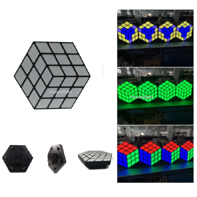 Fondo de fondo RGB 3D LED Magic Cube Wall para Bodas