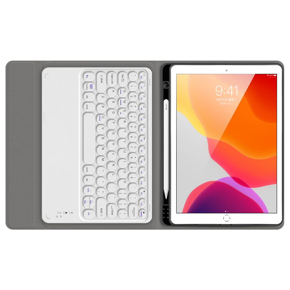 Runde Bluetooth Tastatur Tasche für iPad 9 Tablet Tasche für IPad 10,2 7 8th Gen Wireless Tastatur Tasche