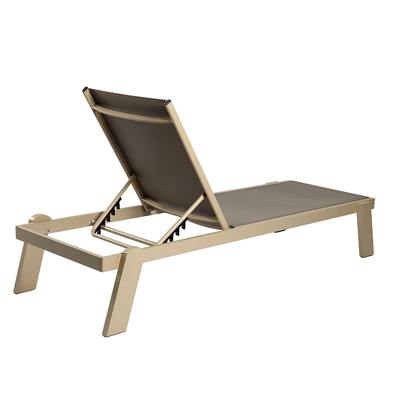 Fashionable Design Aluminum and Texilene Mesh Beach Sunbed Outdoor Furniture Poolside