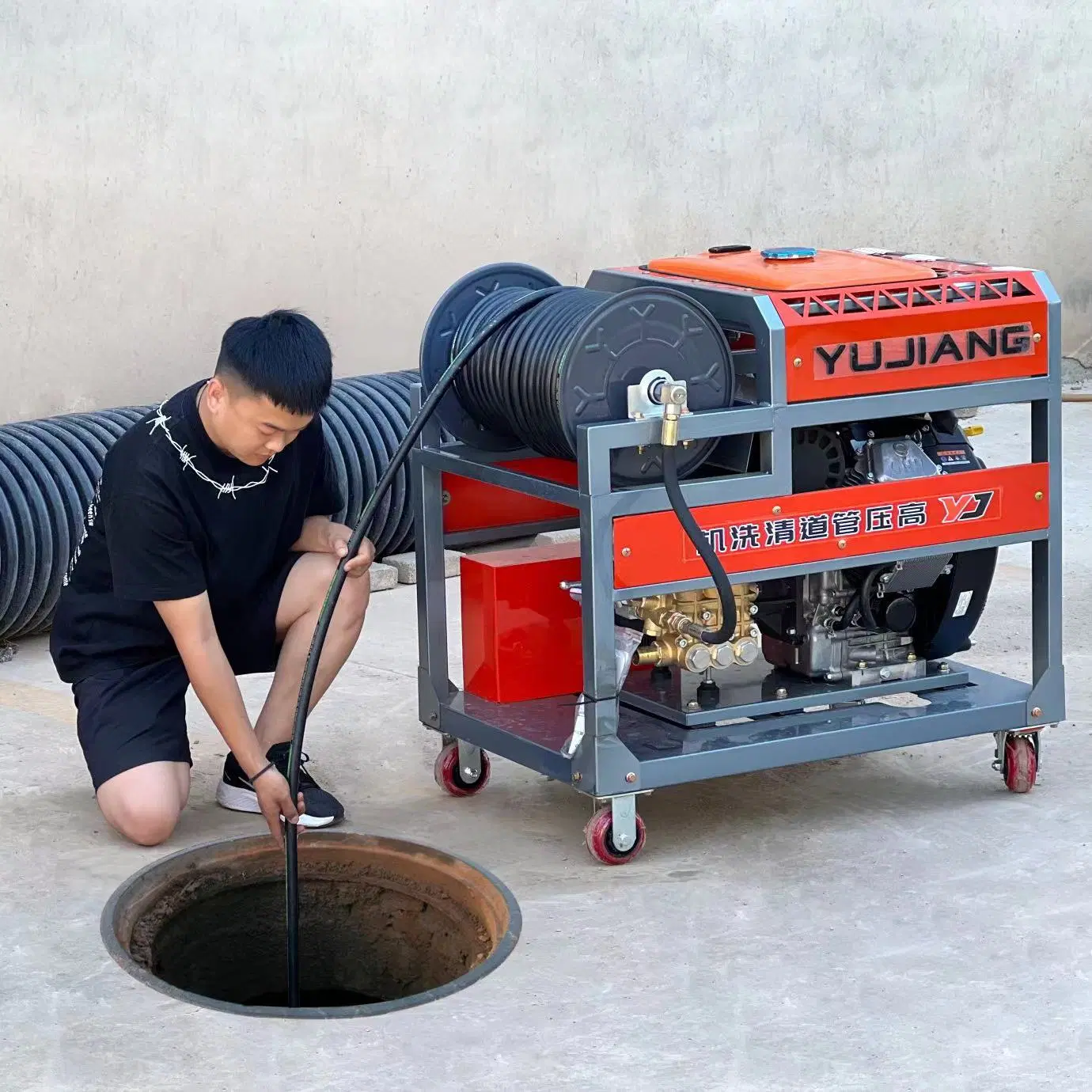 Gasoline High Pressure Washer Drain Cleaner machine Sewer Cleaning Machine