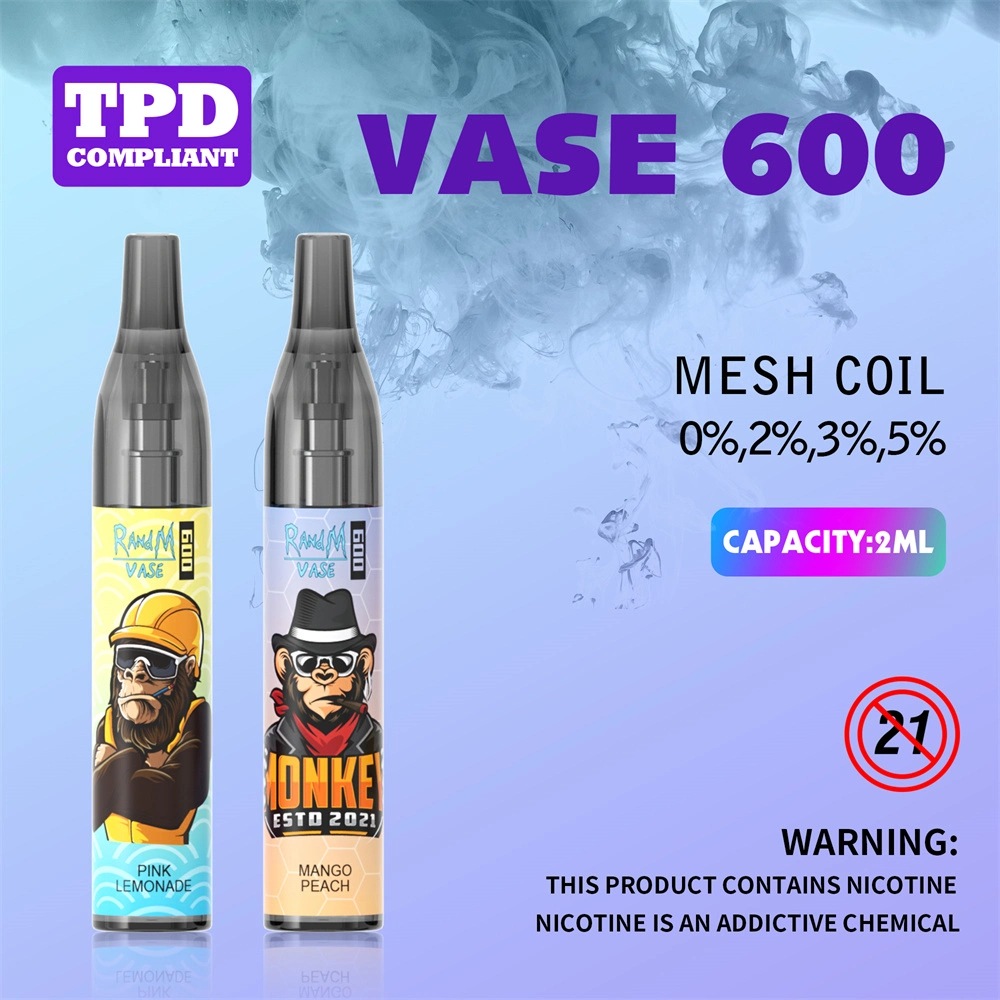 وصول جديد، Vape قابل للتفرد مع Randm Vase 600 Puts Tpd فاب ديسكبل فاب E-Cig Vape نكهات جديدة 12