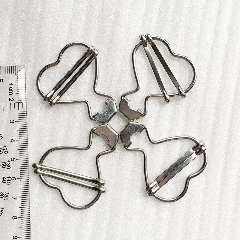 Fashion Heart Shape Suspender Buckles Strap Adjuster Fastener Clip for Garment Metal Buckles