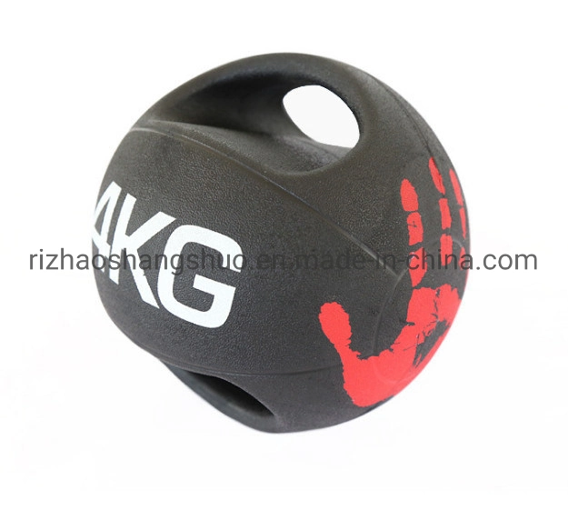 Home Gym Fitness Products New Style Double Handles Crossfit Rubber Two Color Double Grip Medicine Ball Weight Vgym Slam Ball