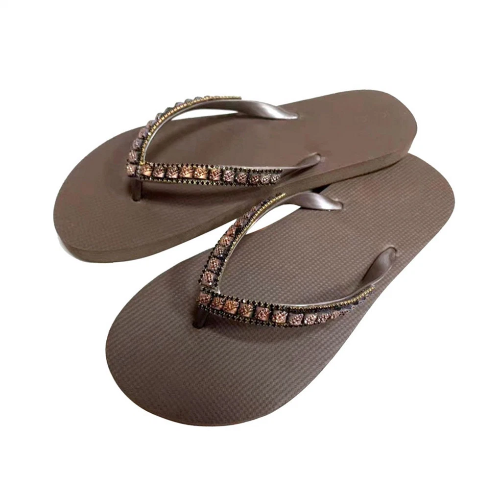 New Style Women Beach Flip Flops Female Swimming Slippers Summer Shoes Woman Fashion Slides Brown Ladies Sandals Shoes