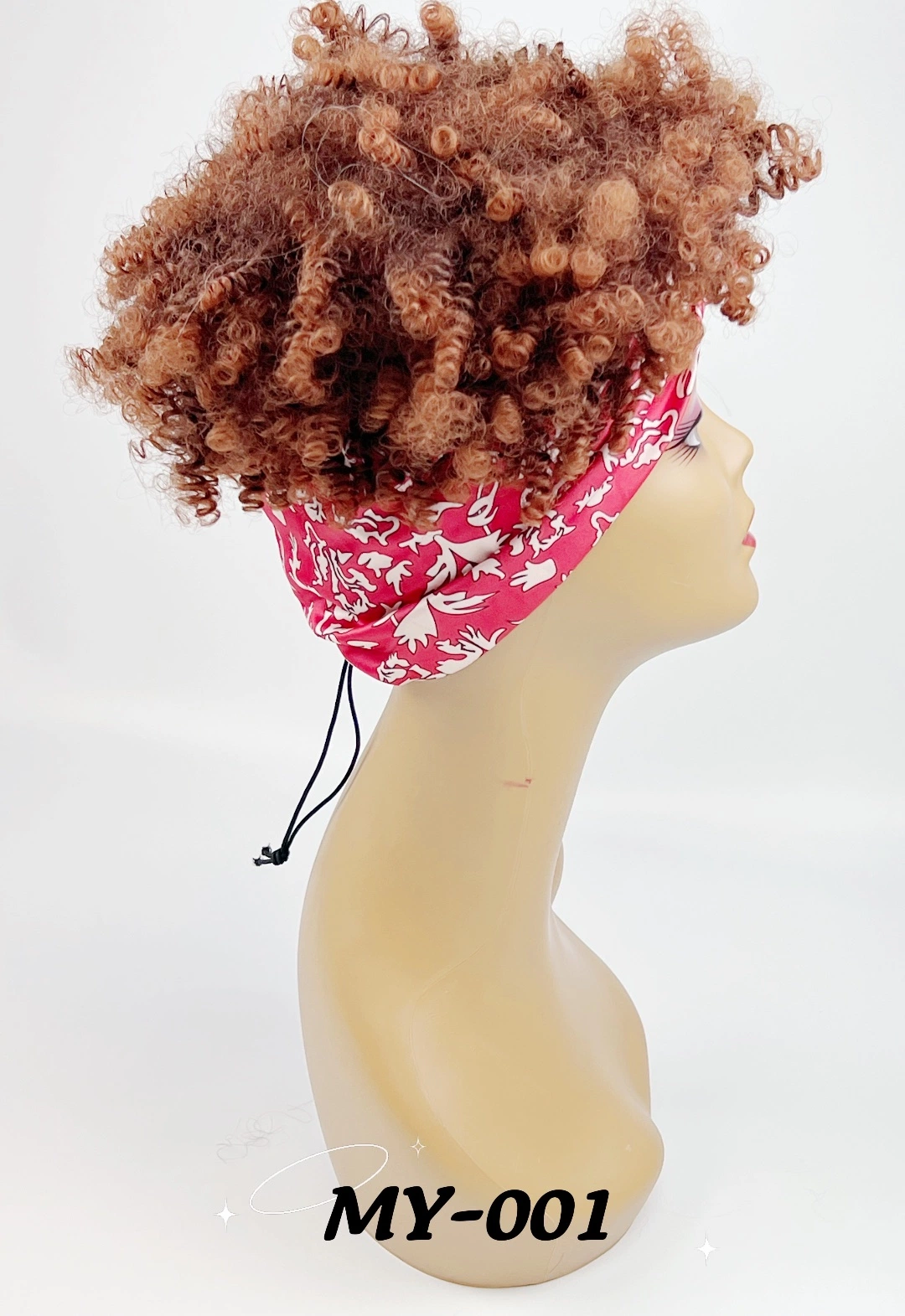 Perruques en cheveux synthétiques courts avec bandeaux, style africain bouclé ombré de mode.