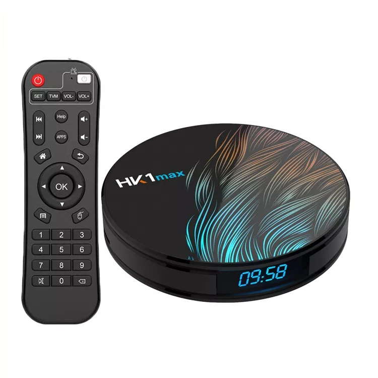 Android 10.0 Box with IR Remote Control 2GB/16GB HK1 Max 2.4G/5.8g WiFi Bt 100m Rk3318 Quad-Core Smart TV Box