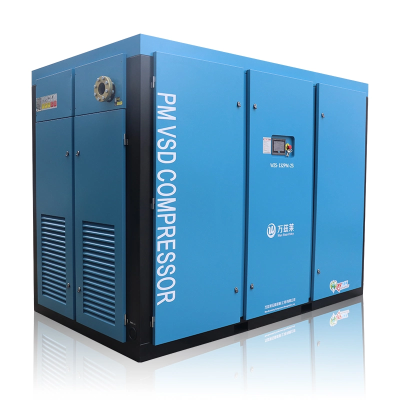 Factory Supply High quality/High cost performance Energy Saving Oil-Less Stationary Variable Frequency 132kw 12bar Protect The Direct Screw Air Compressor Motor