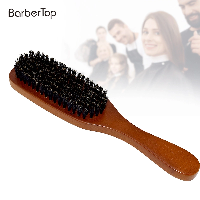 2023 Hot Selling High quality/High cost performance  Wood Handle Magic Personalised Wooden Beard Brush Brown Handle Black Hair