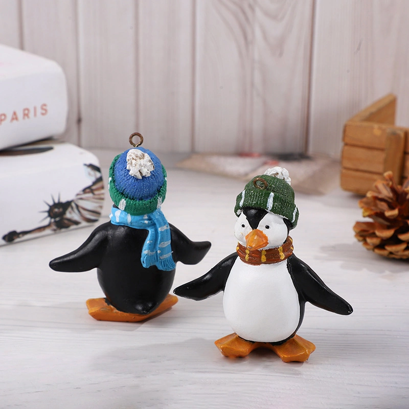 Décoration de bureau personnalisée cadeau de Noël Penguin maison décoration de bureau résine Décorations de Noël artisanales