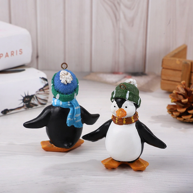 Custom Creative Christmas Gift Penguin Home Office Desktop Decoration Resin Crafts Christmas Decorations