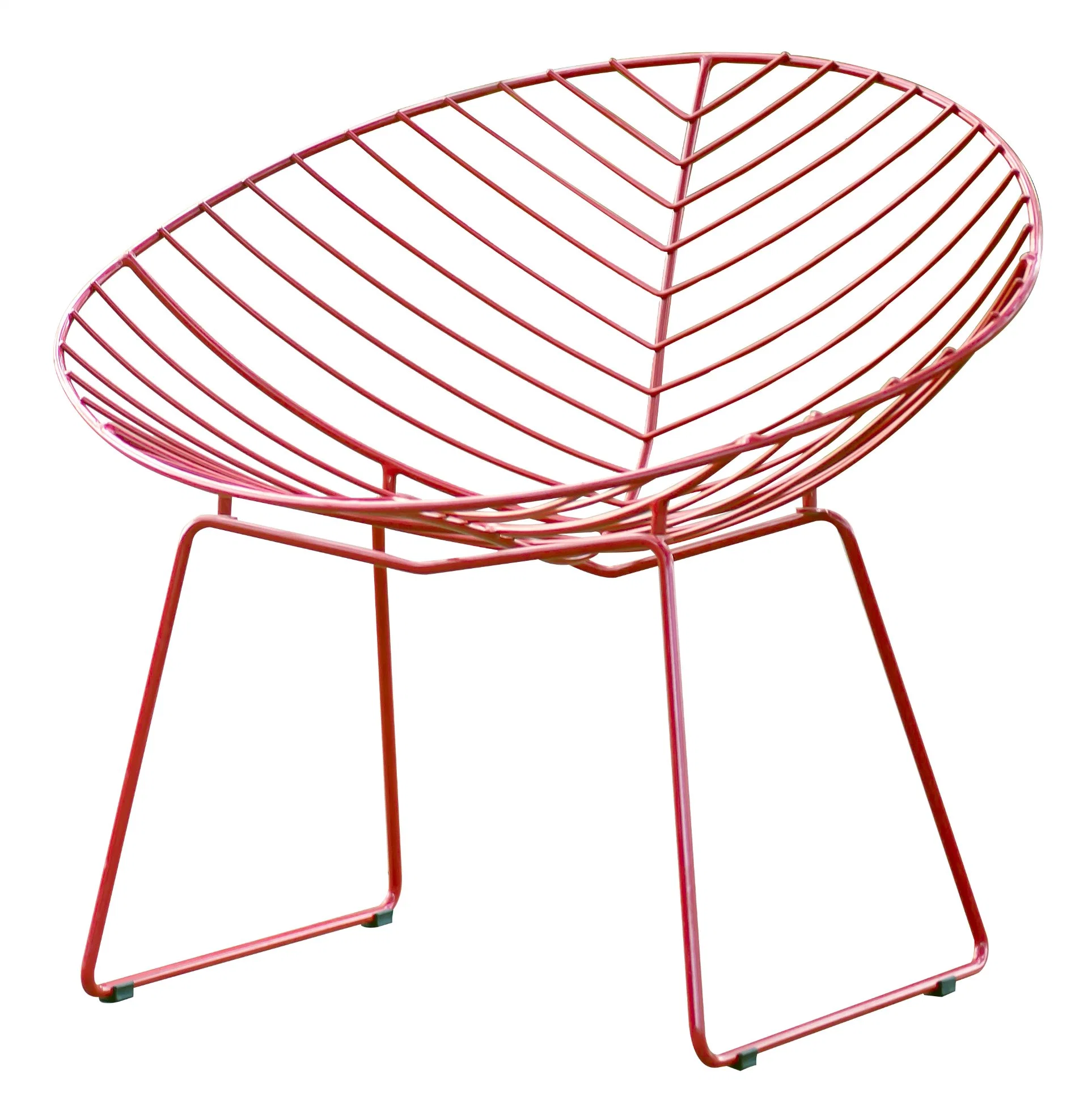 Leaf Hearted Shaped Designer Powder Coating Wire Outdoor Garden Chair