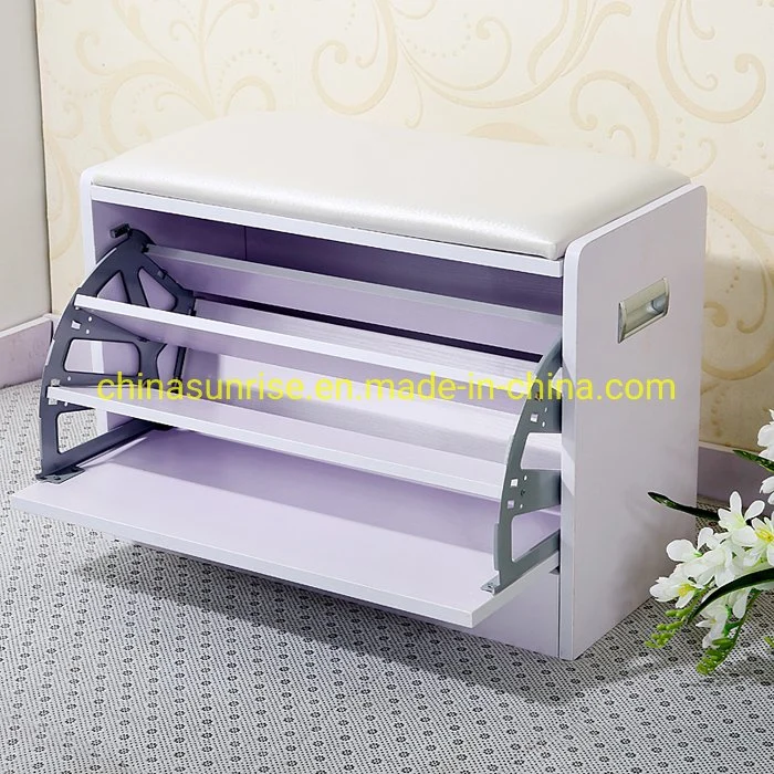 Popular One Drawer Shoe Cabinet with PU Seat