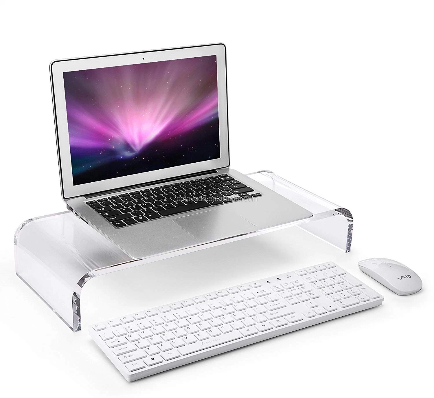 Qcytransparent Acrylic Desktop Laptop Raised Display Stand