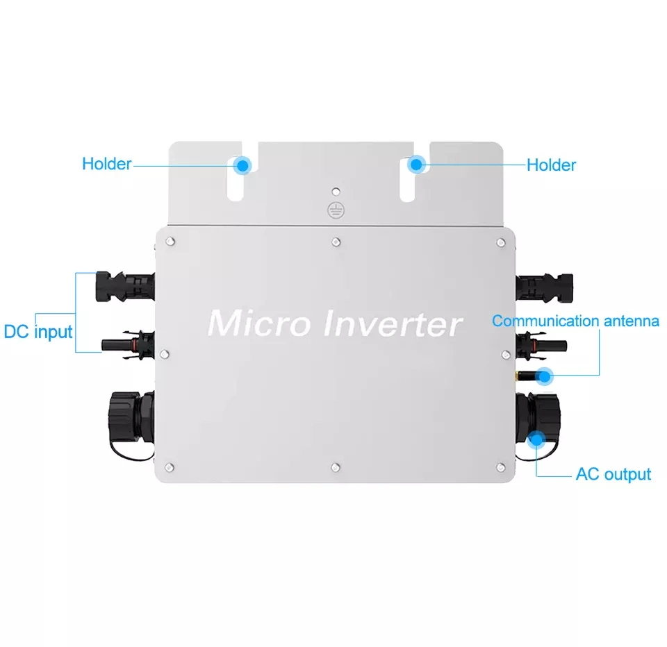 PNG Micro inversor Wvc-2000 (Life) 2000W Sistema Solar en la red eléctrica inteligente MPPT DIY Wvc Micro inversor Stand by comunicación WiFi Mobile App.