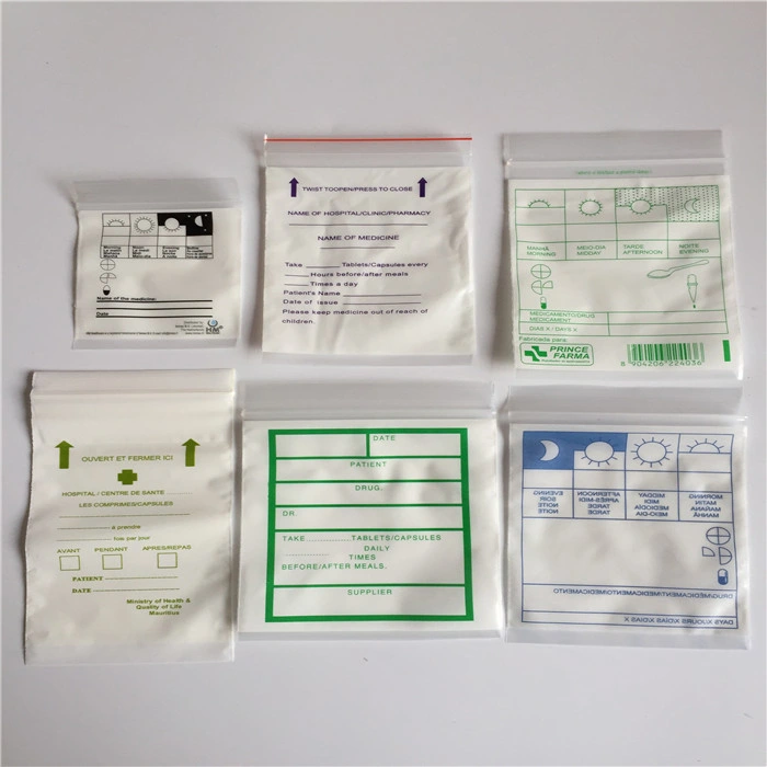 Customized Plastic Medical Zipper Bag for Pharmacy