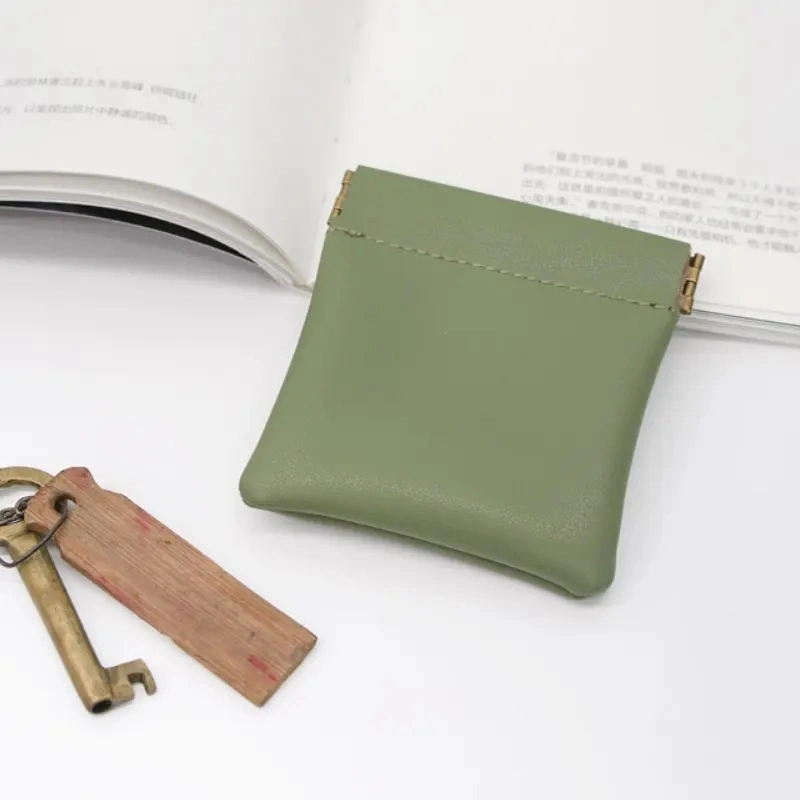 Environmental Leather Squeeze Change Mini Coin Purse Pouch Earphone Money Holder Bag