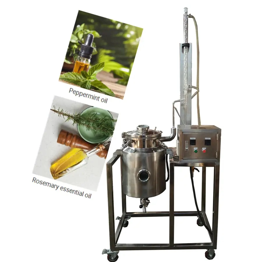 Mini Essential Oil Distiller Herb Distillation Machine for Lemongrass Cinnamon Rose Lavender