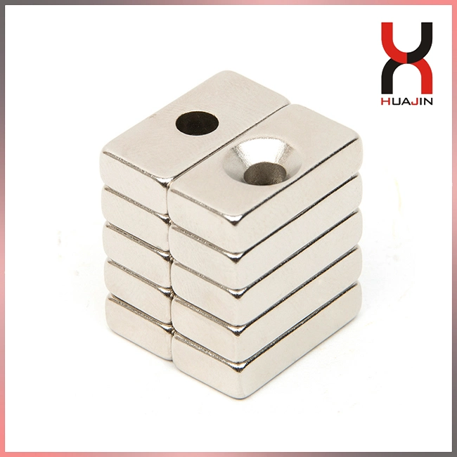 Countersunk Magnets Permanent Neodymium Iron Boron Block Shape Countersunk Magnet