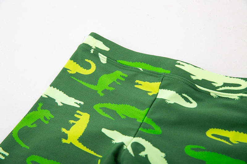 Boy Swim Suits Boxer Trunks Swimsuit Surf Banadores Green Croc Swim Shorts