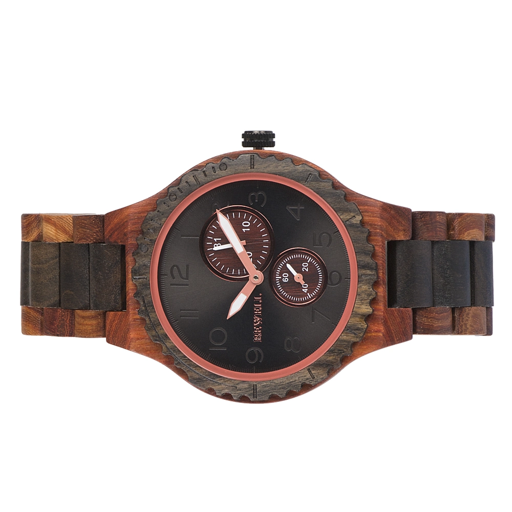 Aktuelle Wooden Watch Luxury Japan Vd73A Uhrwerk Quarzuhren für Herren 3 ATM wasserdicht