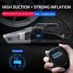 4-in-1 Handheld Auto Staubsauger Digital Reifen Inflatorpumpe Druck Trocken