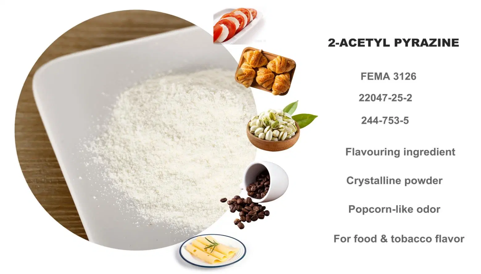 Food Grade Flavor Addtive 2-Acetyl Pyrazine CAS No: 22047-25-2