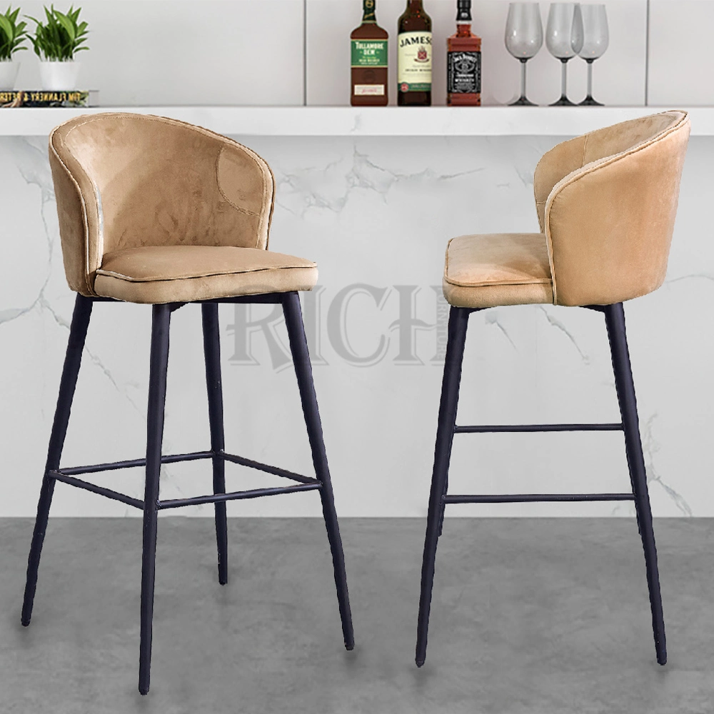 Modern Hotel Furniture Bar Height Barstool with Back