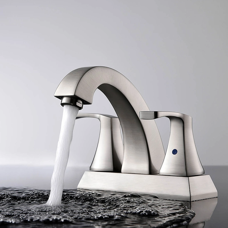 Sly New Design Brushed Nickel Zinc Body Basin Lavatory Faucet