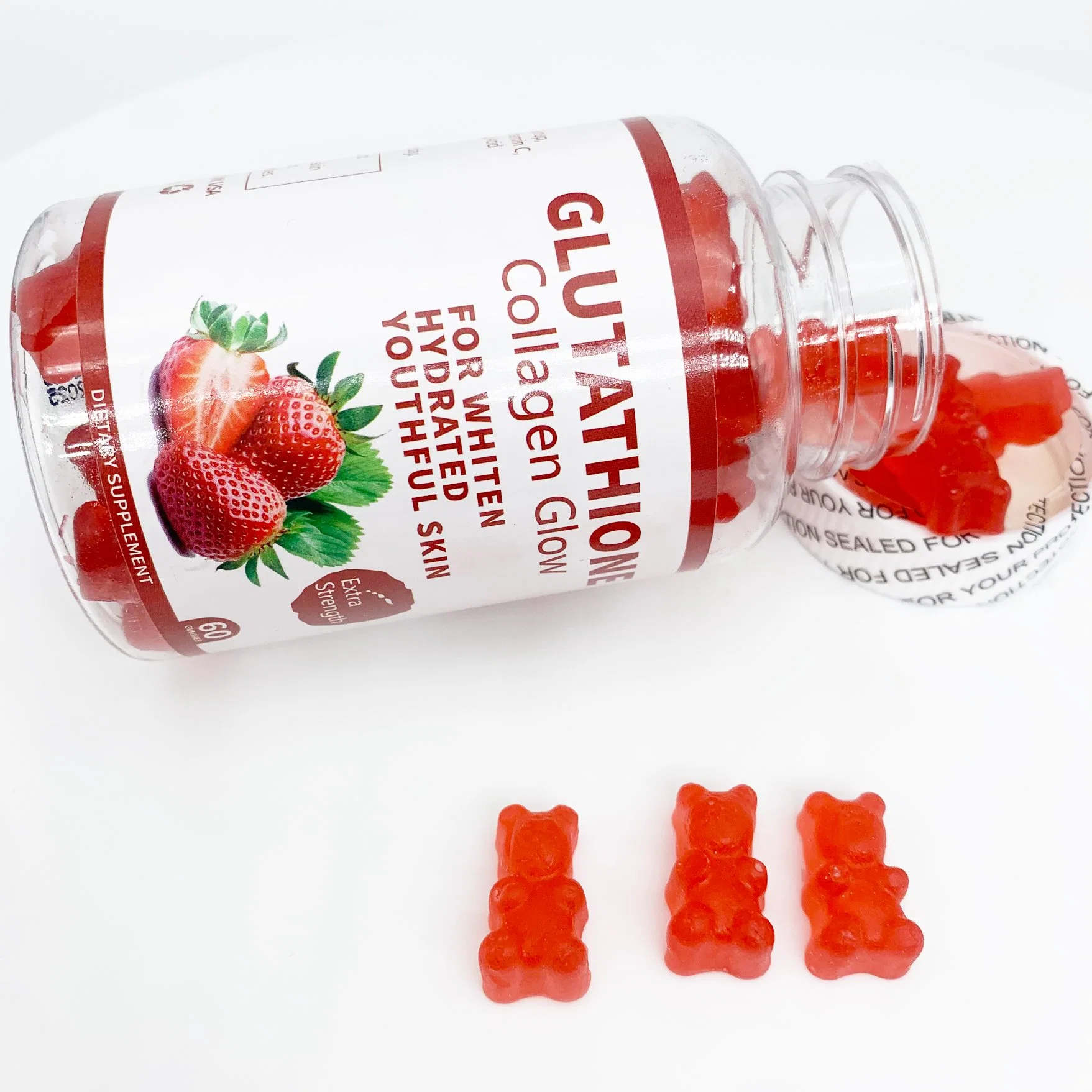 OEM etiqueta privada Alimentos suplementos Vegan colágeno Vitamina C E Blanquear la piel todos los Gummies