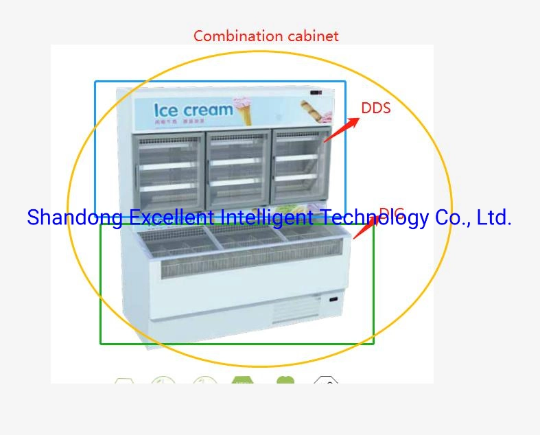 Commercial Refrigeration Overhead Combined Island Cabinet Plug-in Low Temperature Auto Defrost Glass Door Freezer