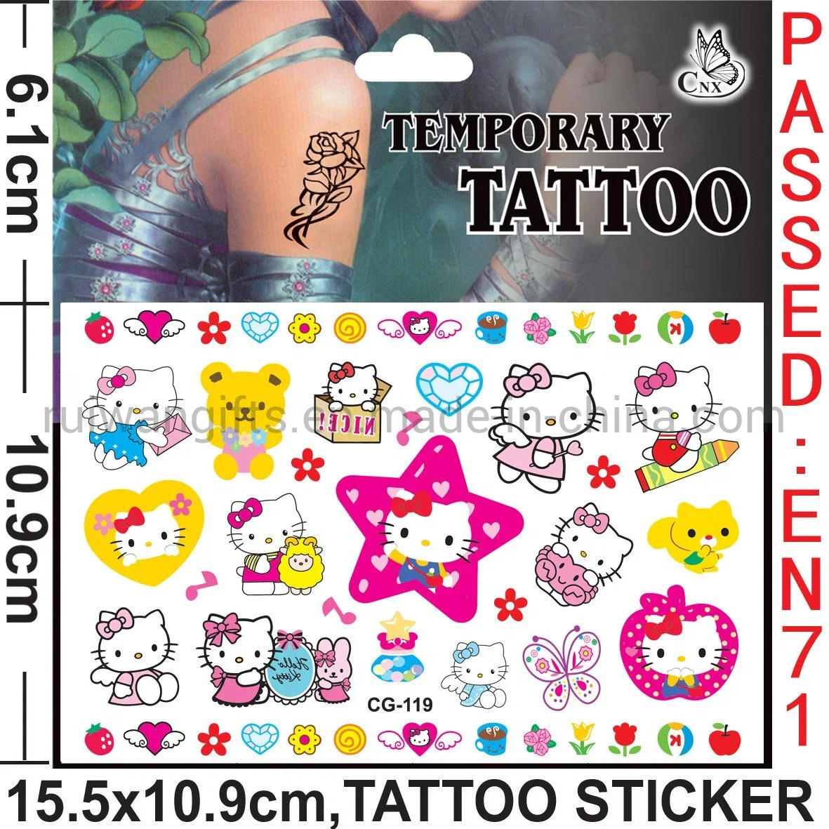 Fashional Waterproof Temporary Tattoo Sticker Body Art (cg067)