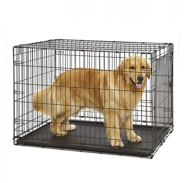 Double-Door Metal Foldable Large Heavy Duty Pet Dog Crate Dog Cage