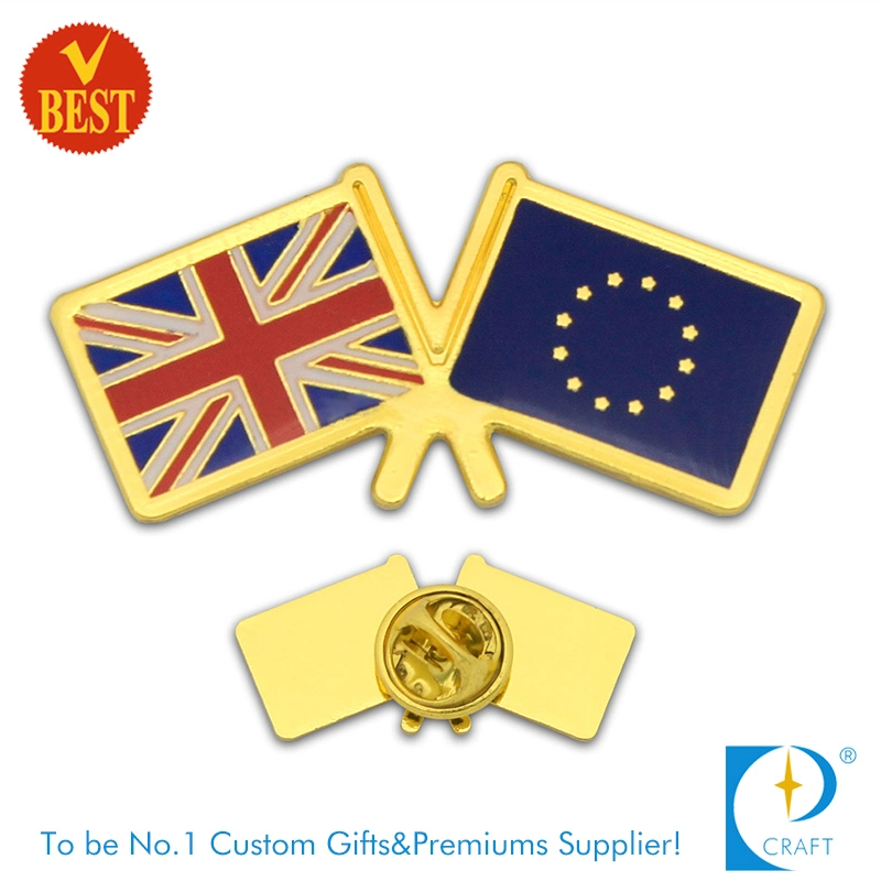 Custom Metal Hard Enamel United Kingdom Flag Lapel Pin Badge with Butterfly Clutch or Magnetic Attachment as Souvenir in Low Price