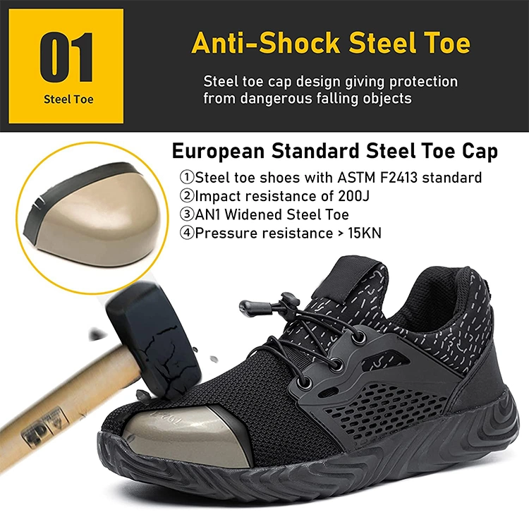 Indestructible Lightweight Puncture Proof Slip Resistant Working Safety Shoes