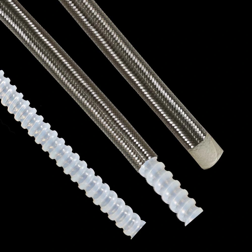 Stainless Steel Braided Cover PFA Hose Chemical Resistance High Pressure Hose