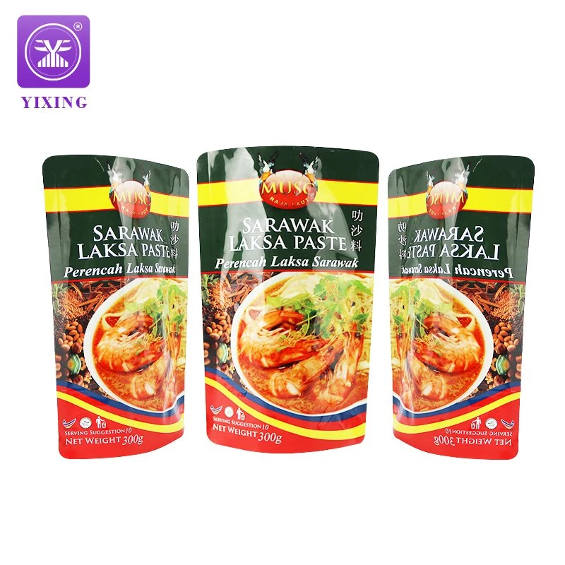 Sauce Flavour Stand up Pouch Singapore Laksa Paste Seasoning Spice Food Packaging Plastic Bags