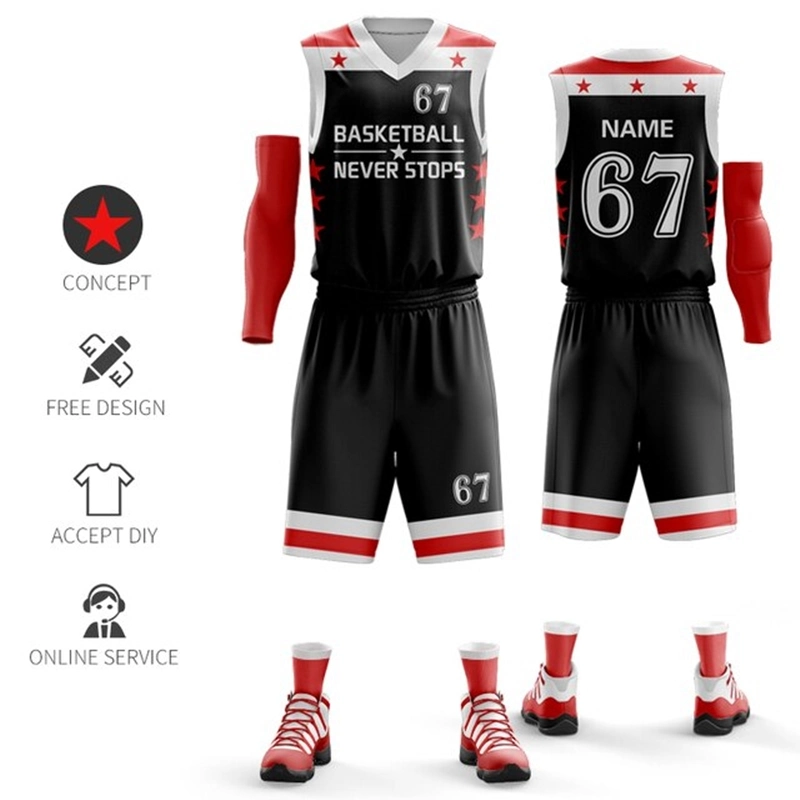 Men Sportswear Clothing Custom Logo Name Sublimated Basketball Uniform
