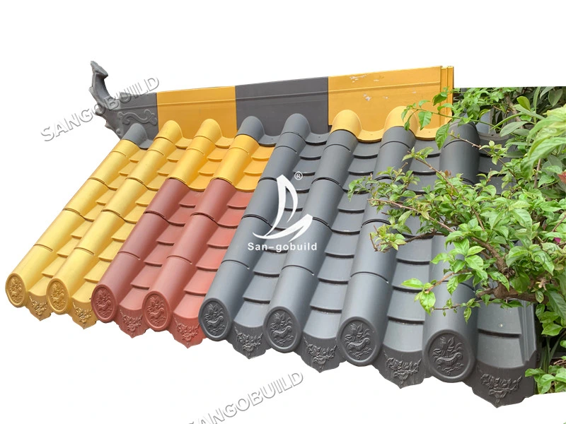 High-Strength Antique Traditional Chinese Style Roof Tiles Whoesale Price Old Clay Temple Gazebo Decorative Roof Tile