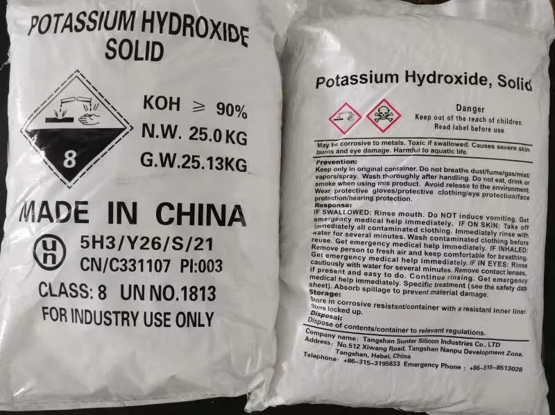 Pureza 90% SAL de potasio uso CAS no 1310-58-3 KOH hidróxido de potasio