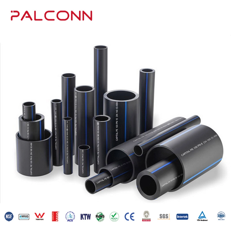 China Manufacturer Palconn 50*5.6mm Pn20 Black Irrigation HDPE Pipe and Fittings for Agriculture