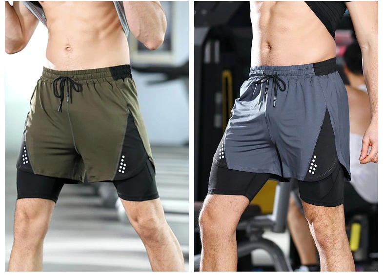 Großhandel/Lieferant Hochleistungs Herren Sportswear Gym tragen heiße zwei in One Pants Basketball Produkt Mit Material Bequeme Laufhose