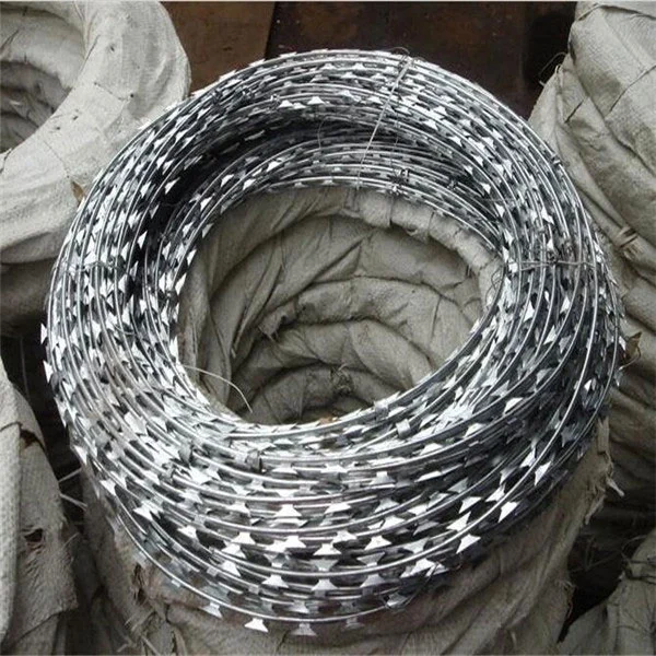 Stainless Steel 450mm to 960mm Coil Diameter Concertina Razor Barbed Wire
