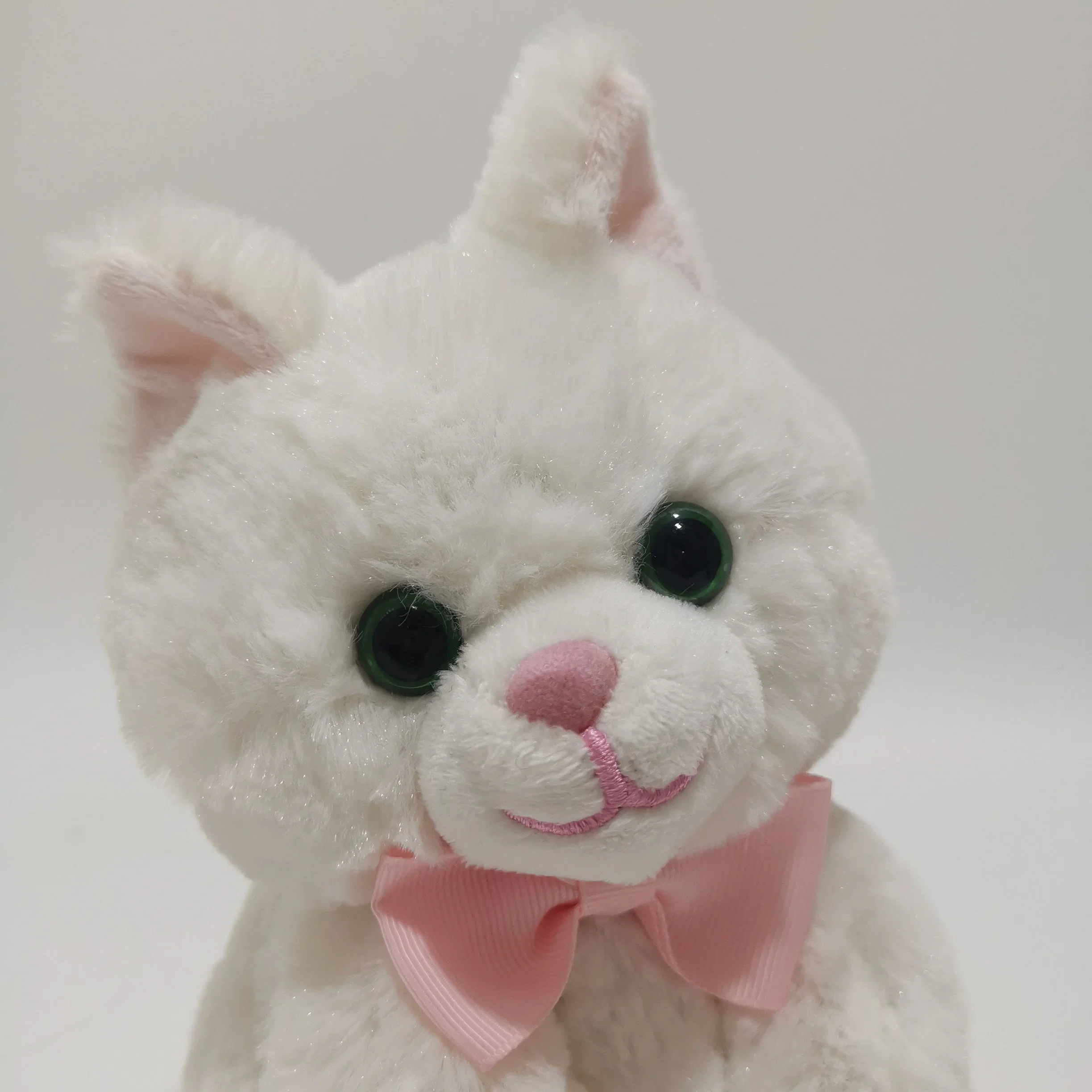 Amazon Hot Selling Item Talking Back White Cat Animated Plush Toys for Children Play with Other BSCI Factory