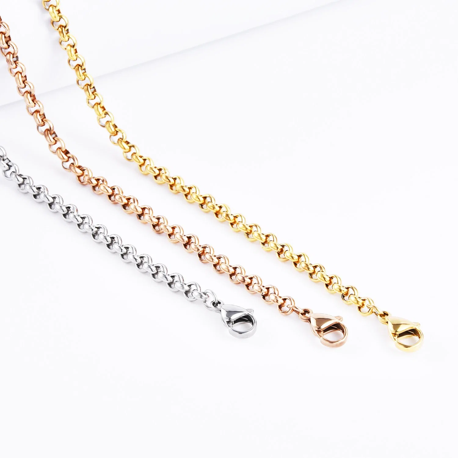 Popular Stainless Steel Belcher Rolo Chain Costume Jewelry Fashion Anklet Bracelet Necklace Jewellery Making