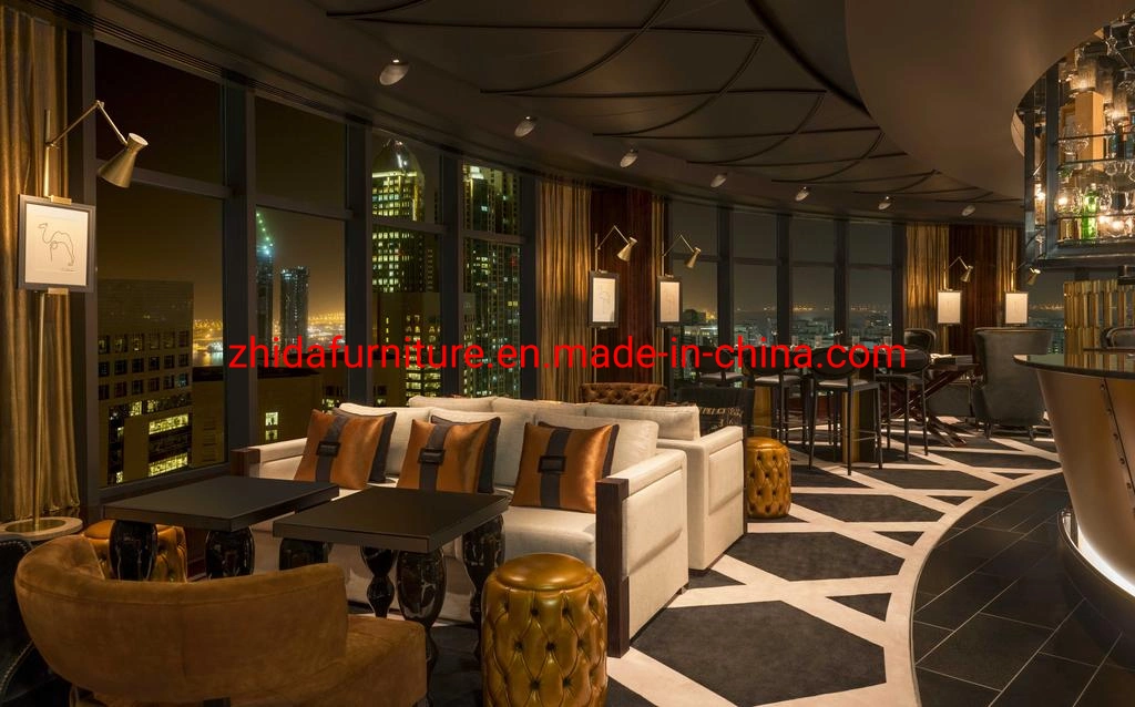 Zhida Custom Made Wholesale/Supplier Modern Hotel Lobby Furniture Reception Public Area Leisure Chair and Table Set