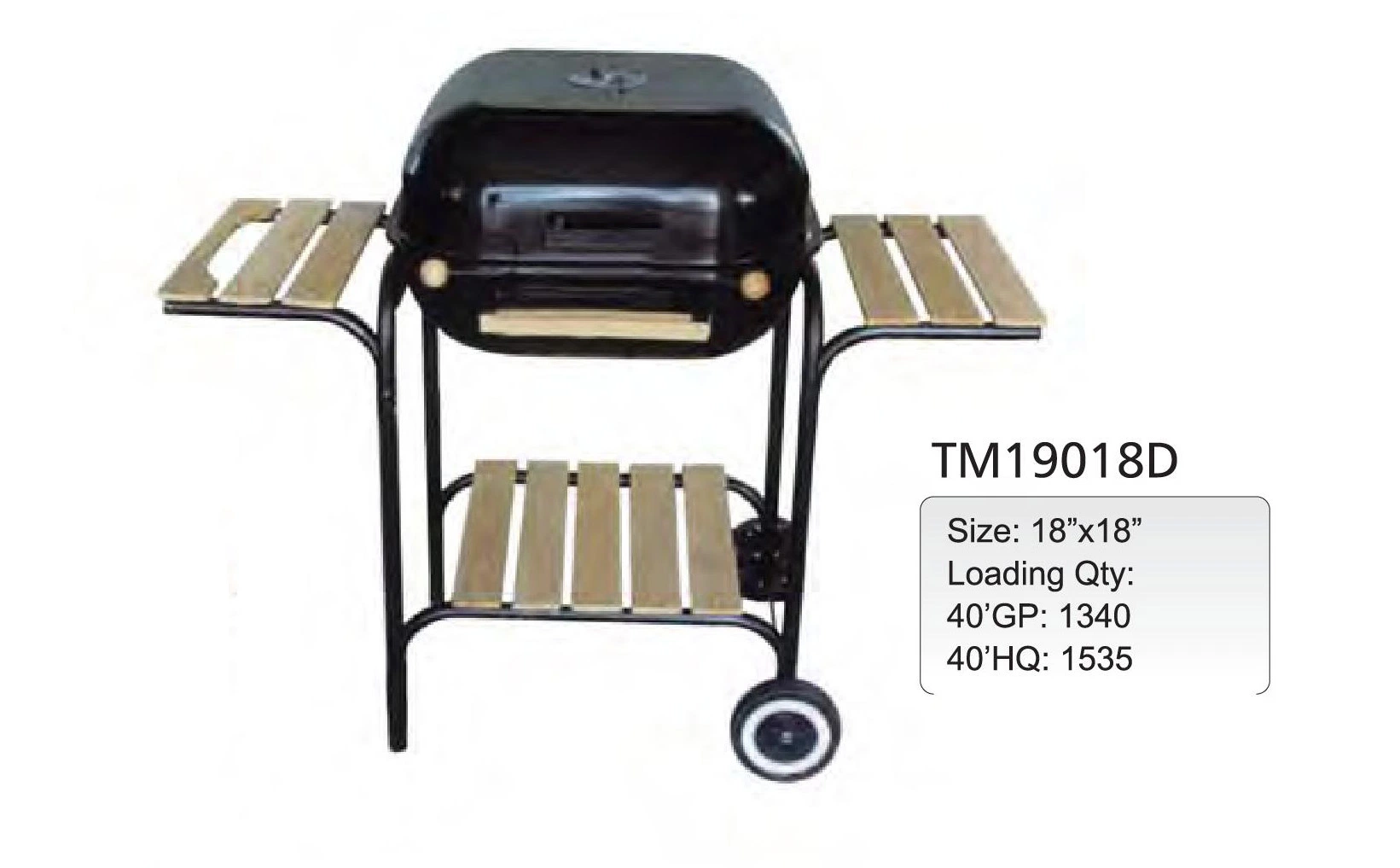 Round BBQ Charcoal Grill with Wheels (TM-19018D)