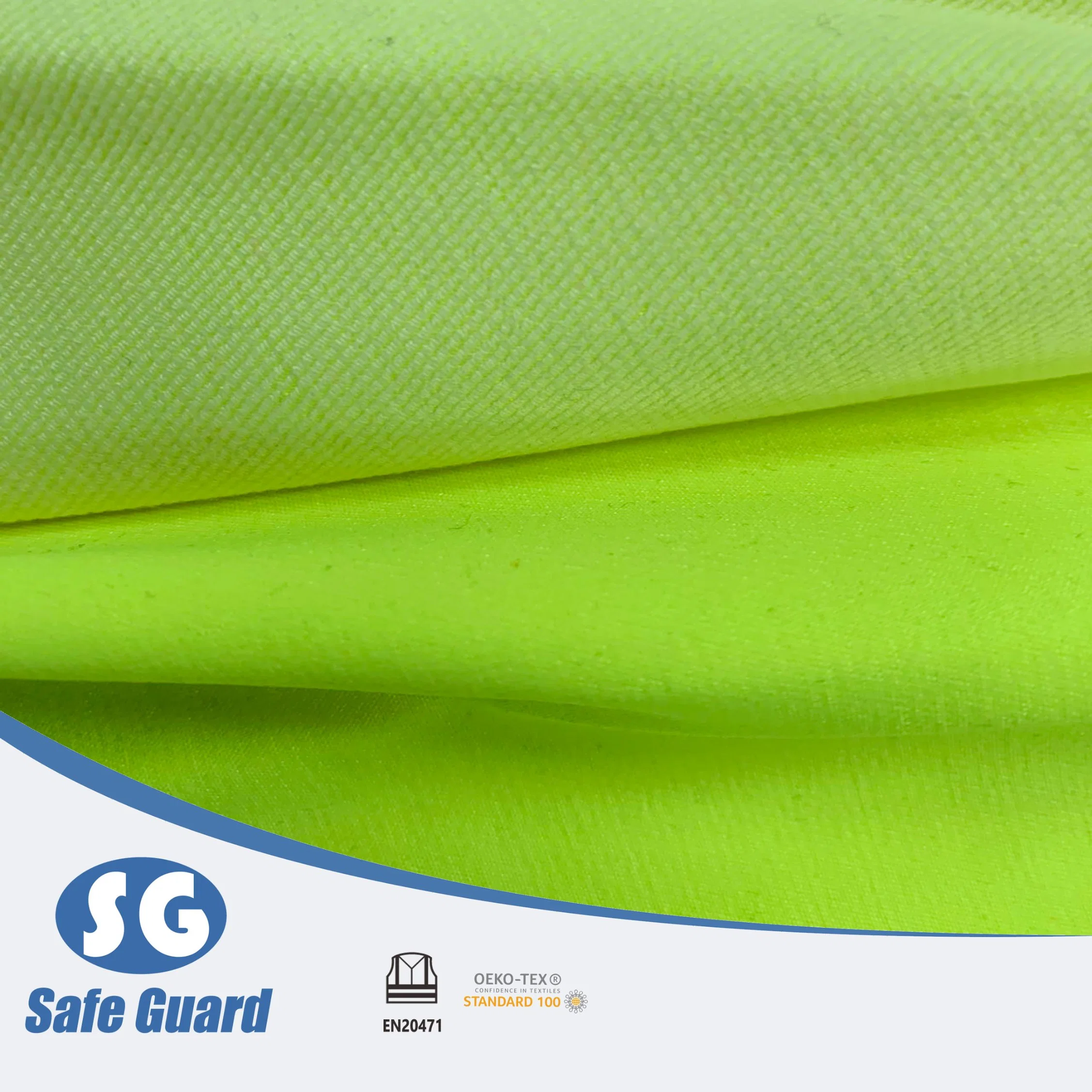 310GSM En 20471 Polyester Cotton Dyed Fluorescent Spandex Fabric for Heavy Duty Pants