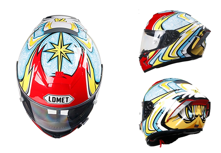 Adulte de grande qualité prédateur Motorcross modulaire rue pleine face à un casque