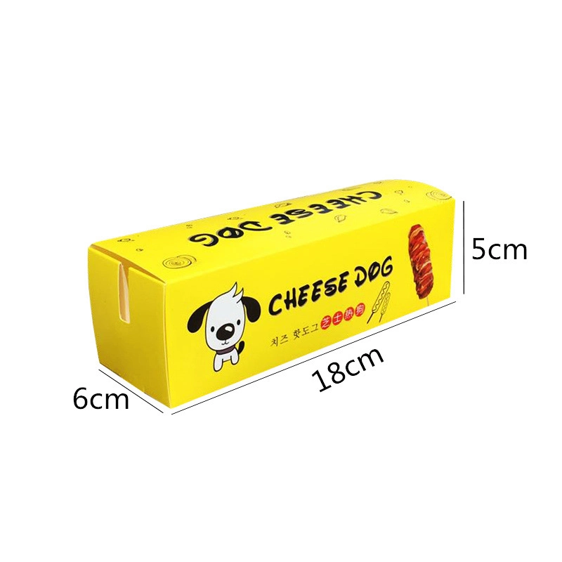 Disposable Restaurant Picnic Party Food Packaging Sausage Hot Dog Paper Boxes for Takeaway Container