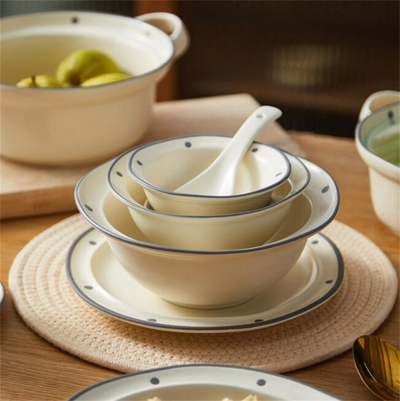 High-Value Household Dinner Korean Version Fine China Tableware